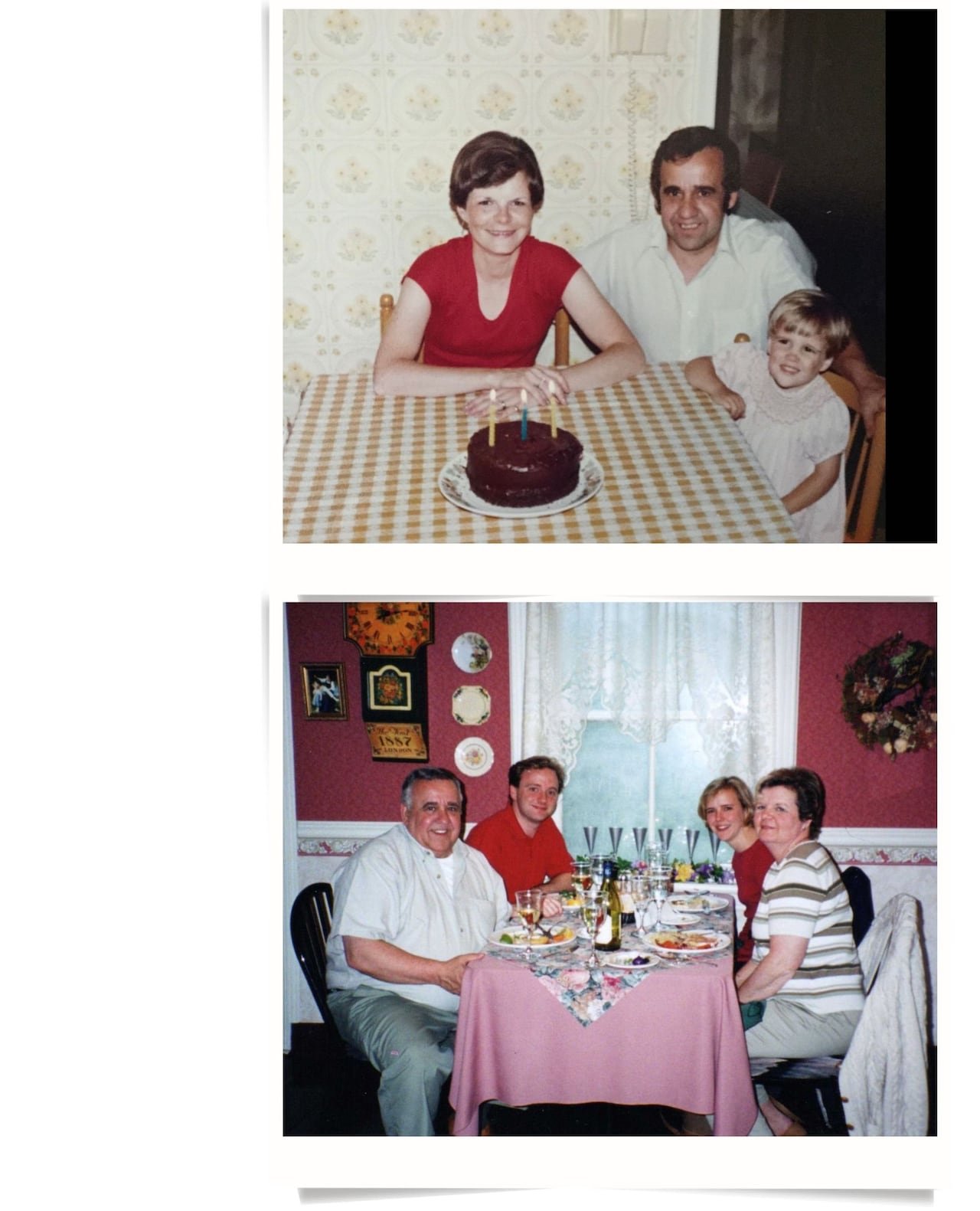 Three family pictures from Nicole Robichaud that encapsulate the family's festive moments over the years.